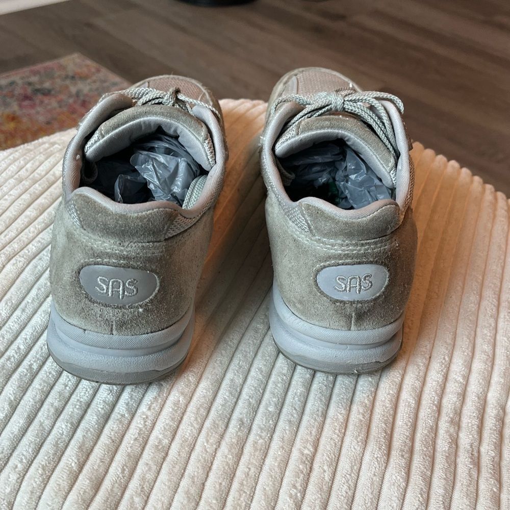 SAS women’s tour leather and mesh comfort shoe 8N silver grey vacation walking - Picture 5 of 6